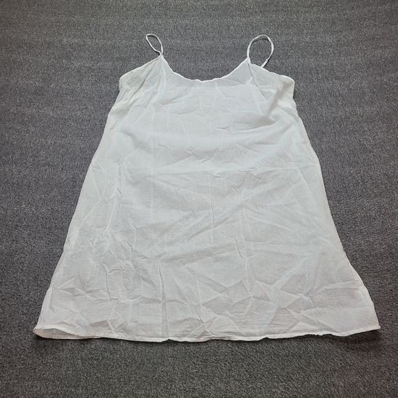 Juliette Dunn London White Cotton Slip Dress Women's M Spaghetti Strap Resort - Picture 2 of 7